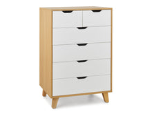 Load image into Gallery viewer, Schertz Wooden Tallboy 6 Drawers - Oak