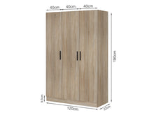 Load image into Gallery viewer, Bram 3 Door Wardrobe Cabinet - Oak