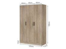 Load image into Gallery viewer, Bram 3 Door Wardrobe Cabinet - Oak