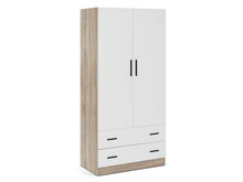 Load image into Gallery viewer, Bram 2 Door Wardrobe with 2 Drawers - Oak