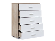 Load image into Gallery viewer, Bram Tallboy 5 Drawer Chest Dresser - Oak