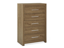 Load image into Gallery viewer, Vicente Wooden Tallboy 5 Drawers - Oak