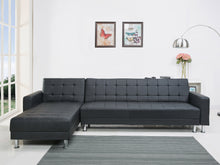 Load image into Gallery viewer, Minnesota 5 Seater Sofa Bed Futon with Chaise - Black