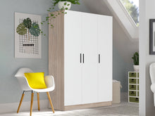 Load image into Gallery viewer, Bram 3 Door Wardrobe Cabinet - Oak + White