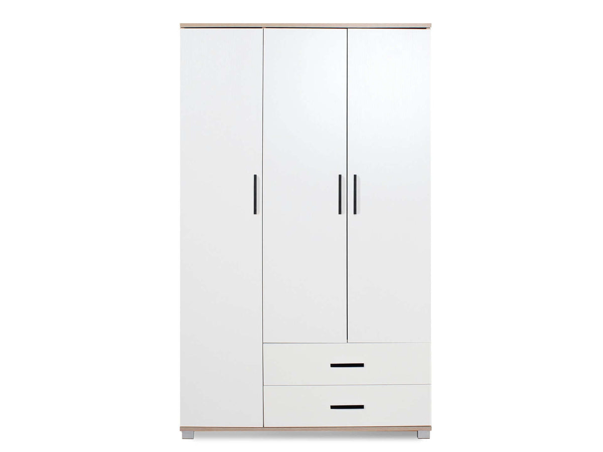 Bram 3 Door Wardrobe with 2 Drawers Oak + White