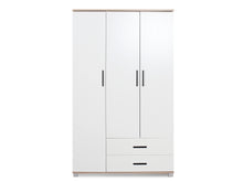 Load image into Gallery viewer, Bram 3 Door Wardrobe Cabinet with 2 Drawers - Oak + White