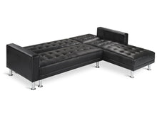 Load image into Gallery viewer, Colorado 3 Seater Sofa Bed Futon with Chaise - Black