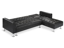 Load image into Gallery viewer, 22083 - Colorado 3 Seater Sofa Bed Futon with Chaise - Black - Betalife