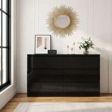 Load image into Gallery viewer, Angeles High Gloss 6 Drawer Lowboy - Black