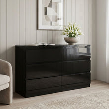 Load image into Gallery viewer, Angeles High Gloss 6 Drawer Lowboy - Black