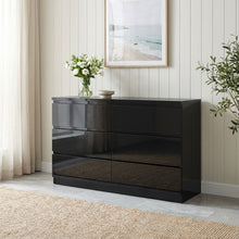Load image into Gallery viewer, Angeles High Gloss 6 Drawer Lowboy - Black