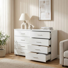 Load image into Gallery viewer, N-23453-bram-low-boy-8-drawer-chest-dresser-white-2601088