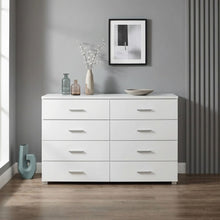 Load image into Gallery viewer, N-23453-bram-low-boy-8-drawer-chest-dresser-white-2601086