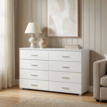 Load image into Gallery viewer, N-23453-bram-low-boy-8-drawer-chest-dresser-white-2601085
