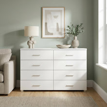 Load image into Gallery viewer, N-23453-bram-low-boy-8-drawer-chest-dresser-white-2601087