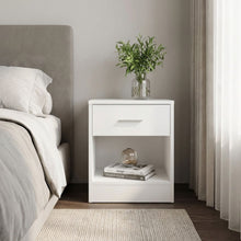 Load image into Gallery viewer, N-23530-clayton-bedside-table-with-1-drawer-white -2601088