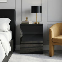 Load image into Gallery viewer, Angeles High Gloss Bedside Table with 3 Drawers - Black