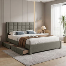 Load image into Gallery viewer, N-24124-denali-queen-bed-frame-with-4-drawers-light-grey-2601095