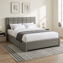 Load image into Gallery viewer, N-24124-denali-queen-bed-frame-with-4-drawers-light-grey-2601097