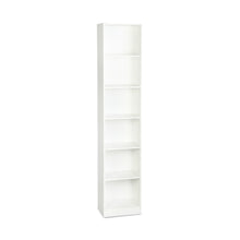 Load image into Gallery viewer, Nivo 6 Tier Slim Bookshelf Display Shelf - White
