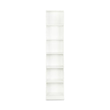 Load image into Gallery viewer, Nivo 6 Tier Slim Bookshelf Display Shelf - White