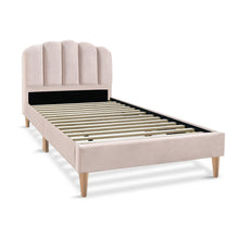 Load image into Gallery viewer, Daisy Velvet Single Bed Frame - Champagne Pink