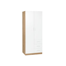 Load image into Gallery viewer, 23097_harris_2_door_wardrobe_with_3_drawers_oak_white_1_d5c72751-f673-413c-a966-0d244a269d44
