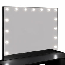 Load image into Gallery viewer, Lustra 2 Piece Dressing Table with Mirror & Stool Set - Black