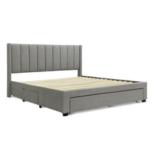 Load image into Gallery viewer, Hopkins Super King Bed Frame with Storage - Light Grey