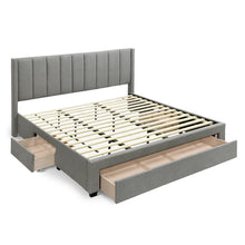 Load image into Gallery viewer, Hopkins Super King Bed Frame with Storage - Light Grey