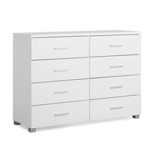 Load image into Gallery viewer, Garrett Lowboy 8 Drawer Chest Dresser - White