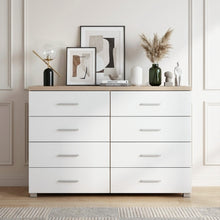 Load image into Gallery viewer, Garrett Lowboy 8 Drawer Chest Dresser - Oak