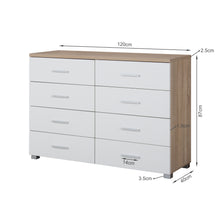 Load image into Gallery viewer, Garrett Lowboy 8 Drawer Chest Dresser - Oak