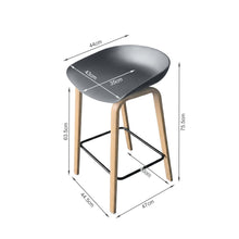 Load image into Gallery viewer, 24233-kai-bar-stool-metal-barstool-65cm-grey-2601138