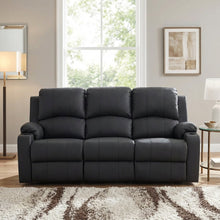 Load image into Gallery viewer, Marton Manual 3 Seater Recliner Sofa - Black