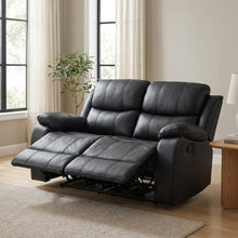 Load image into Gallery viewer, Wilson Manual 2 Seater Recliner Sofa - Black