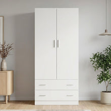 Load image into Gallery viewer, re-23472-bram-2-door-wardrobe-with-2-drawers-white-2601122