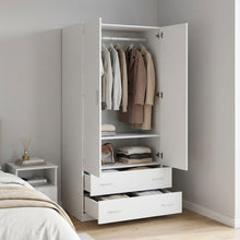 Load image into Gallery viewer, re-23472-bram-2-door-wardrobe-with-2-drawers-white-2601126