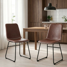 Load image into Gallery viewer, Grayson PU Leather Dining Chair - Set of 2 - Brown