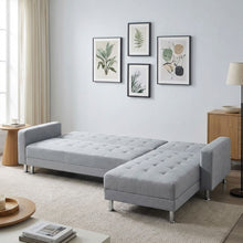 Load image into Gallery viewer, Minnesota 5 Seater Sofa Bed Futon with Chaise - Grey