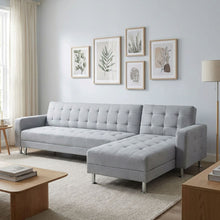Load image into Gallery viewer, Minnesota 5 Seater Sofa Bed Futon with Chaise - Grey