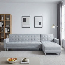 Load image into Gallery viewer, Minnesota 5 Seater Sofa Bed Futon with Chaise - Grey