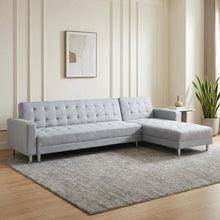Load image into Gallery viewer, Minnesota 5 Seater Sofa Bed Futon with Chaise - Grey
