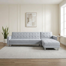 Load image into Gallery viewer, Minnesota 5 Seater Sofa Bed Futon with Chaise - Grey