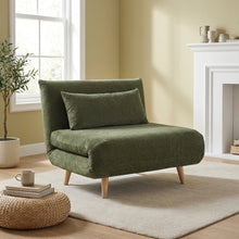 Load image into Gallery viewer, Hastings 1 Seater Fold-Out Sofa Bed - Green