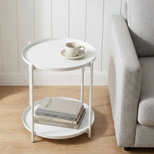 Load image into Gallery viewer, 23927-zen-round-coffee-table-with-shelf-white-2601142