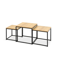 Load image into Gallery viewer, Trio 3 Piece Nesting Coffee Table Set - Oak