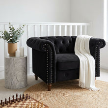 Load image into Gallery viewer, Chesley Velvet Occasional Chair - Black