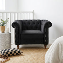 Load image into Gallery viewer, Chesley Velvet Occasional Chair - Black