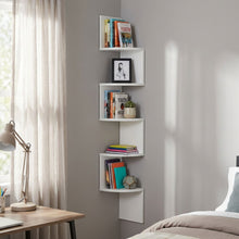 Load image into Gallery viewer, Nemi 5-Tier Wall Mounted Corner Shelf Storage Shelf - White
